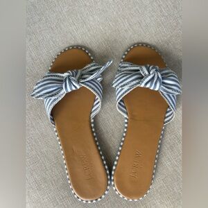 J. Crew Factory Blue Striped Sandals